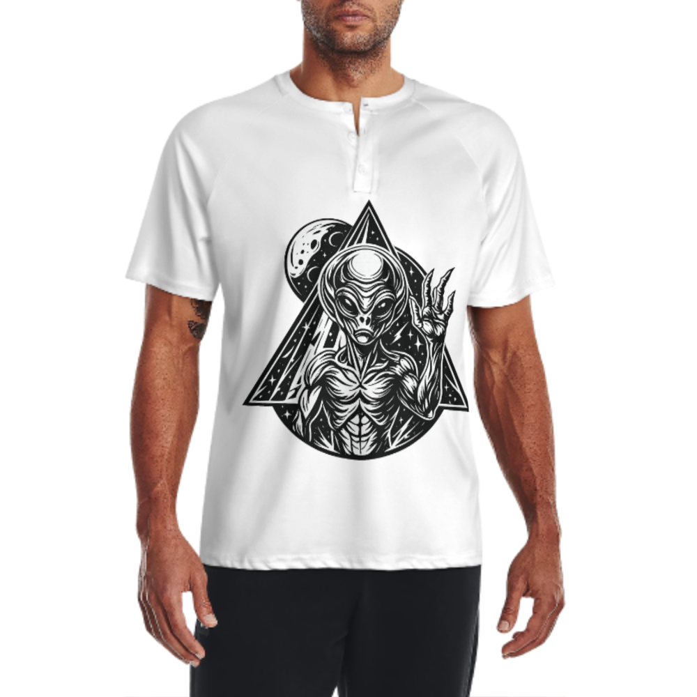 Retro Alien Graphic T-Shirt – Vintage Space Creature Sci-Fi Streetwear Tee(z318)