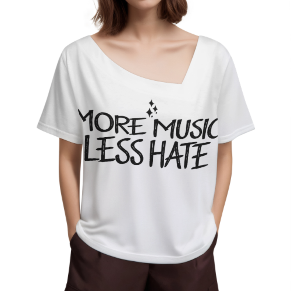 More Music Less Hate Graphic Tee – Positive Vibes Inspirational Music Lover Shirt(z356)