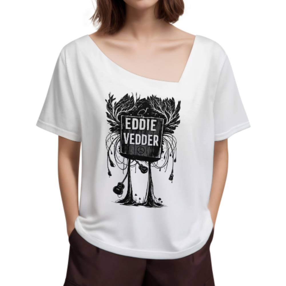 Eddie Vedder Vintage Graphic Tee – Artistic Rock Music Inspired Shirt for Women(z352)