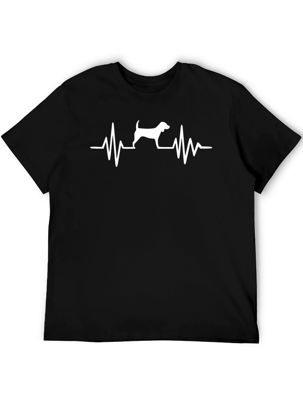 Dog Heartbeat Graphic Tee - Black Cotton Comfort