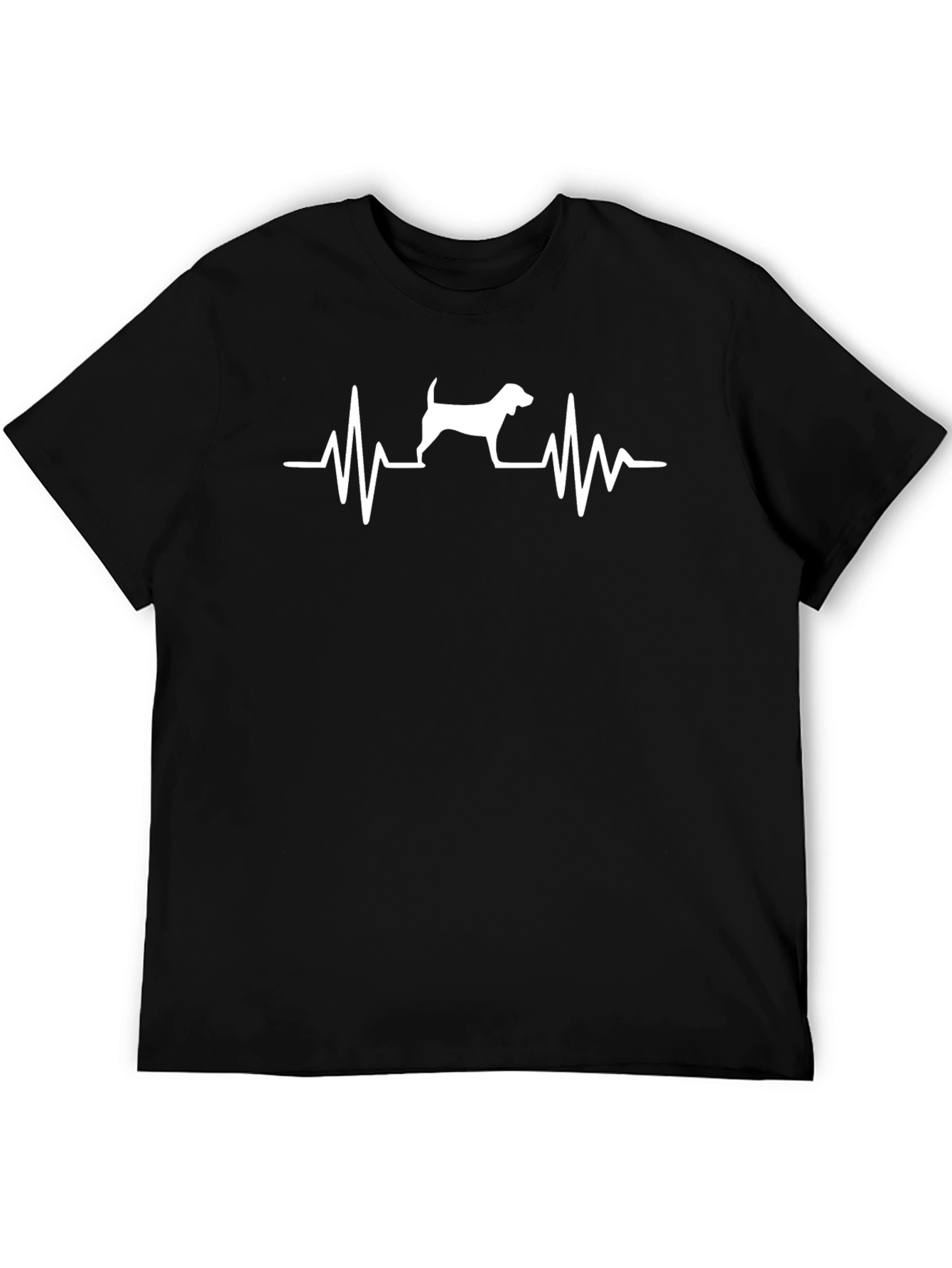 Dog Heartbeat Graphic Tee - Black Cotton Comfort