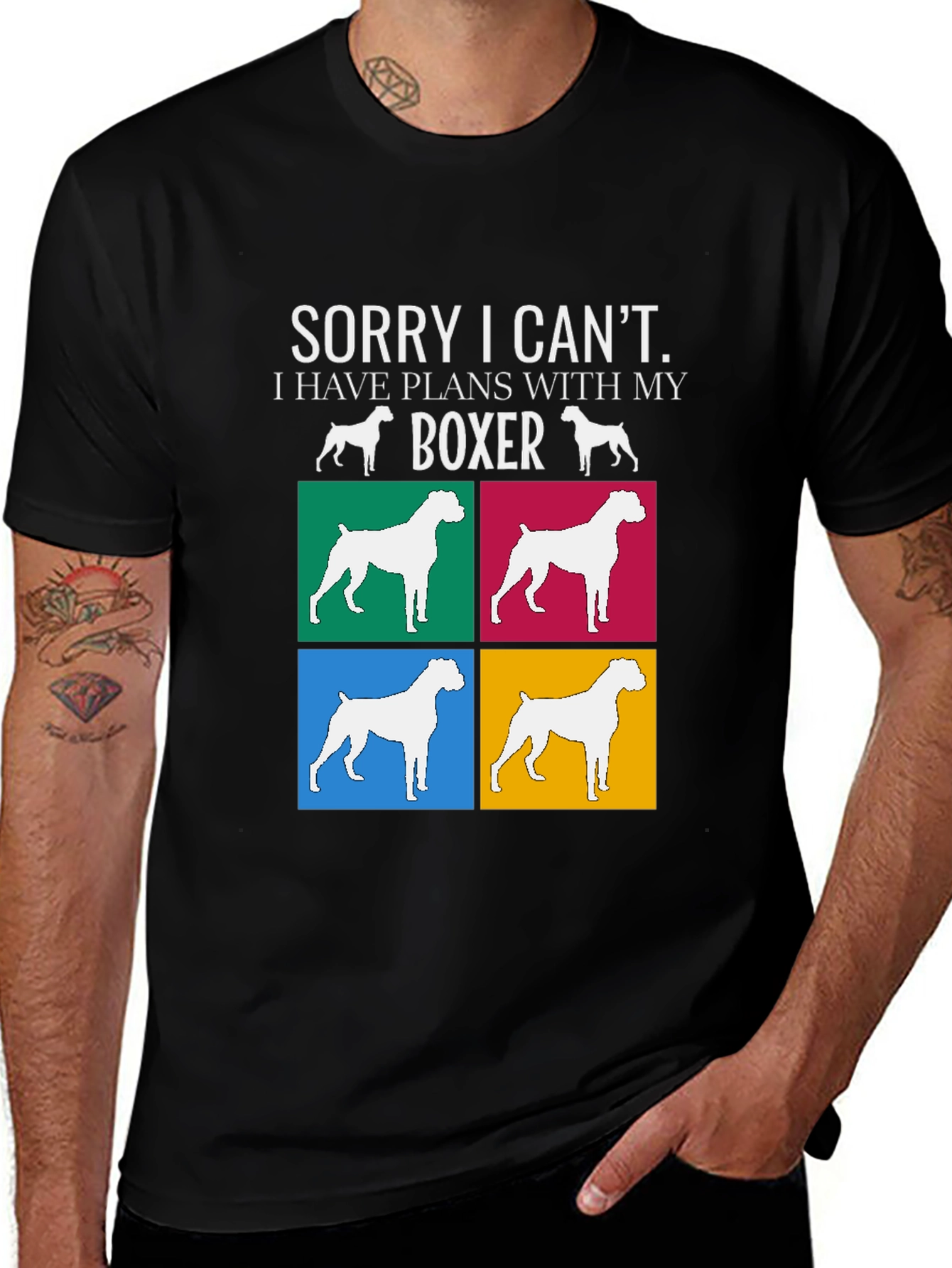 Boxer Dog Lover T-Shirt - Sorry I Cant Plans With My Boxer
