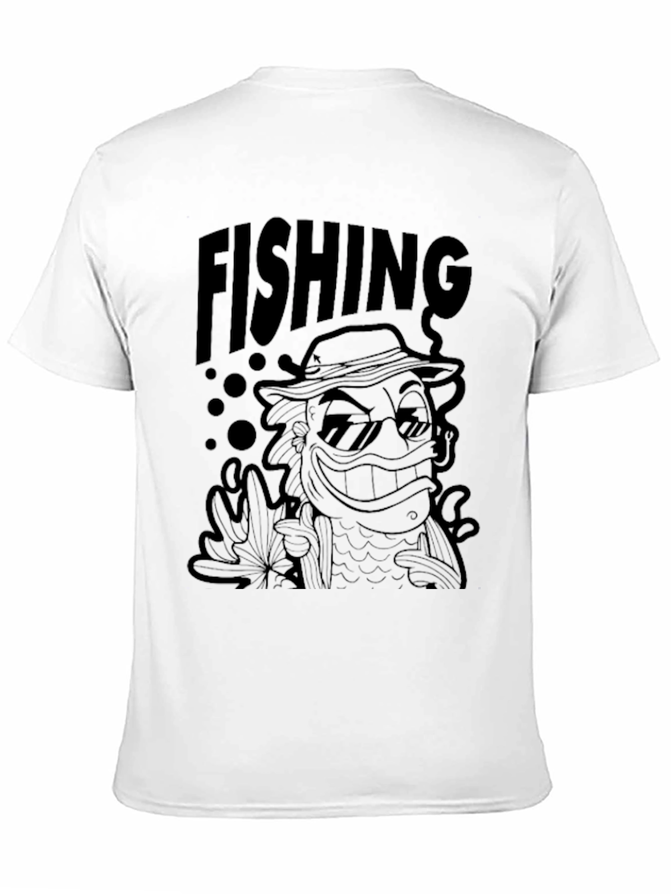 Cool Fishing Graphic Tee - Black Cotton T-Shirt