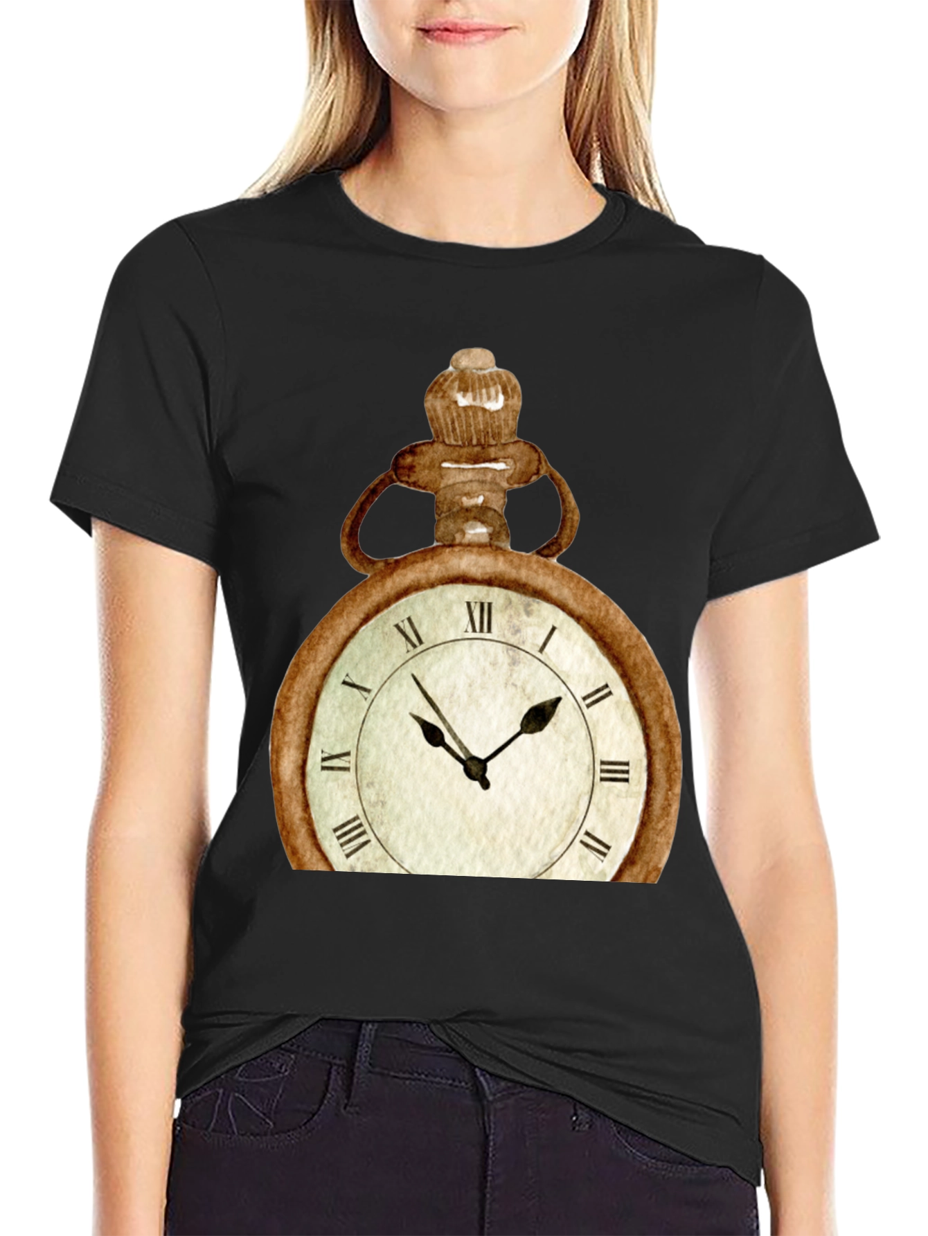 Vintage Pocket Watch Graphic Tee - Unique Design