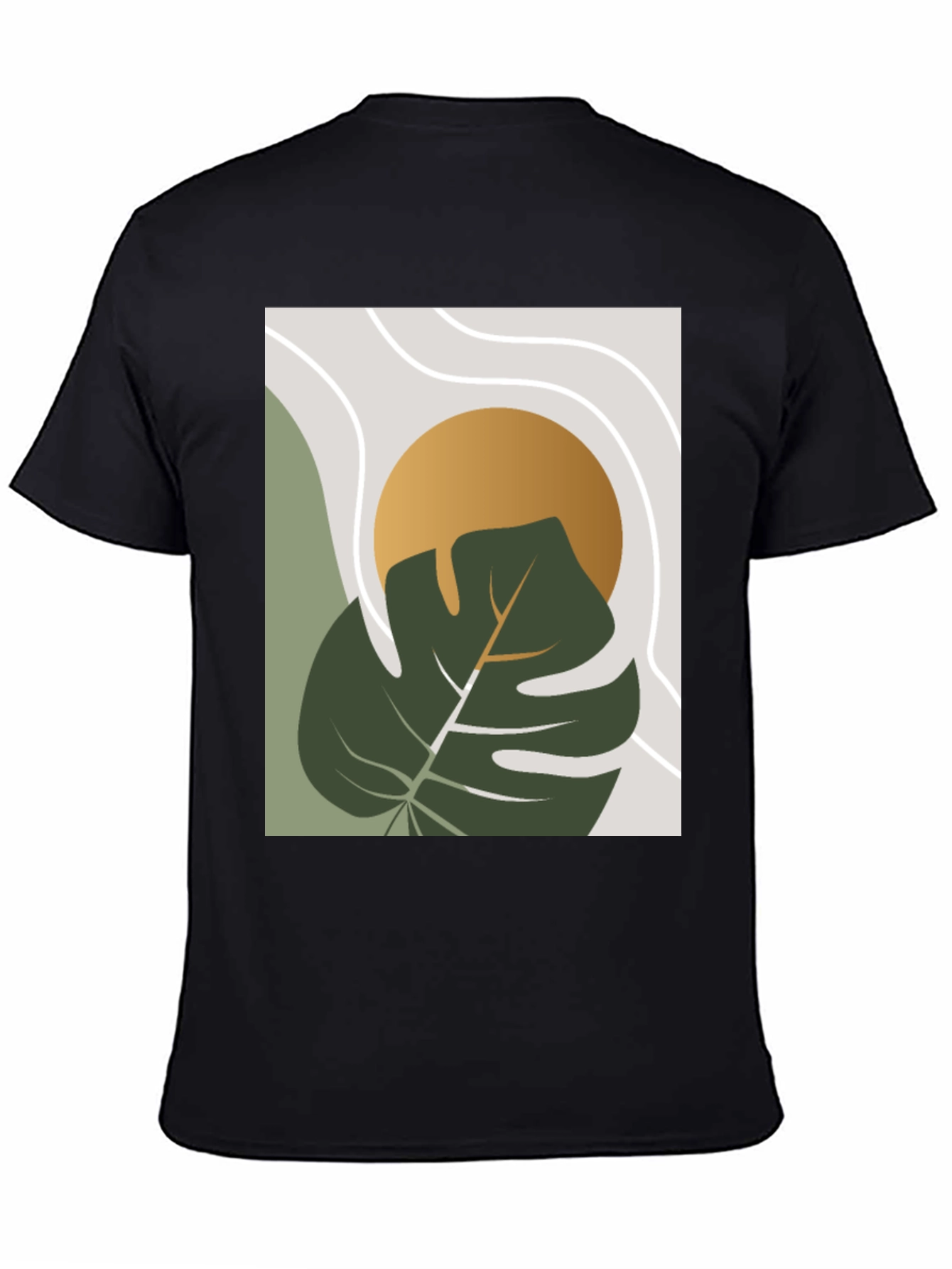 Modern Plant Graphic Tee - Black
