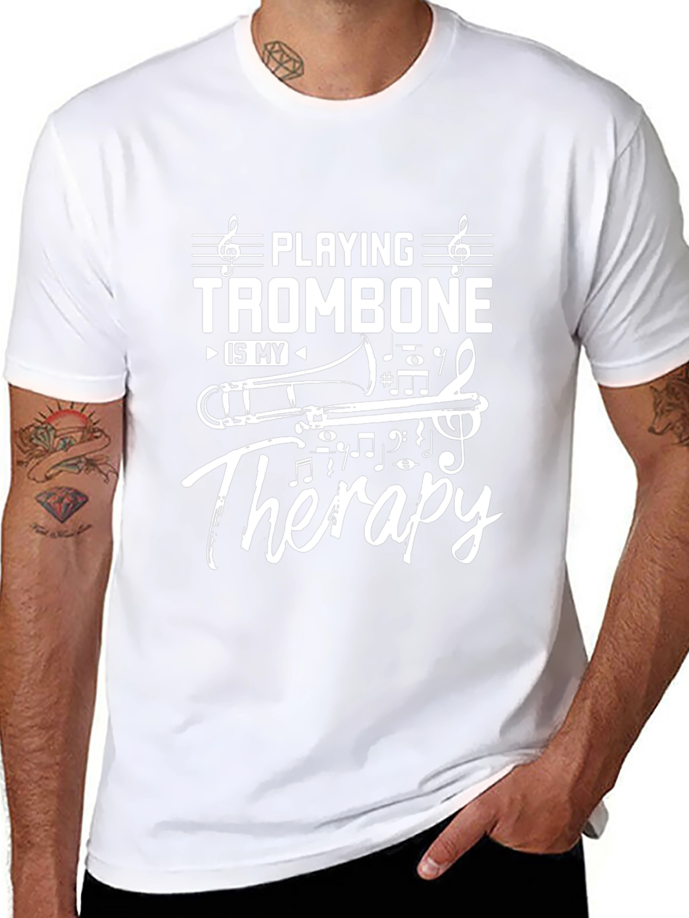 Trombone Therapy T-Shirt - Musicians Humor Tee