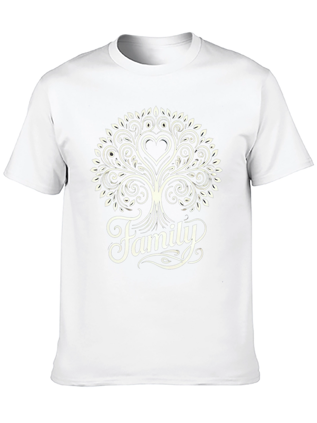 Family Tree Heart Graphic Tee - Black Cotton Blend