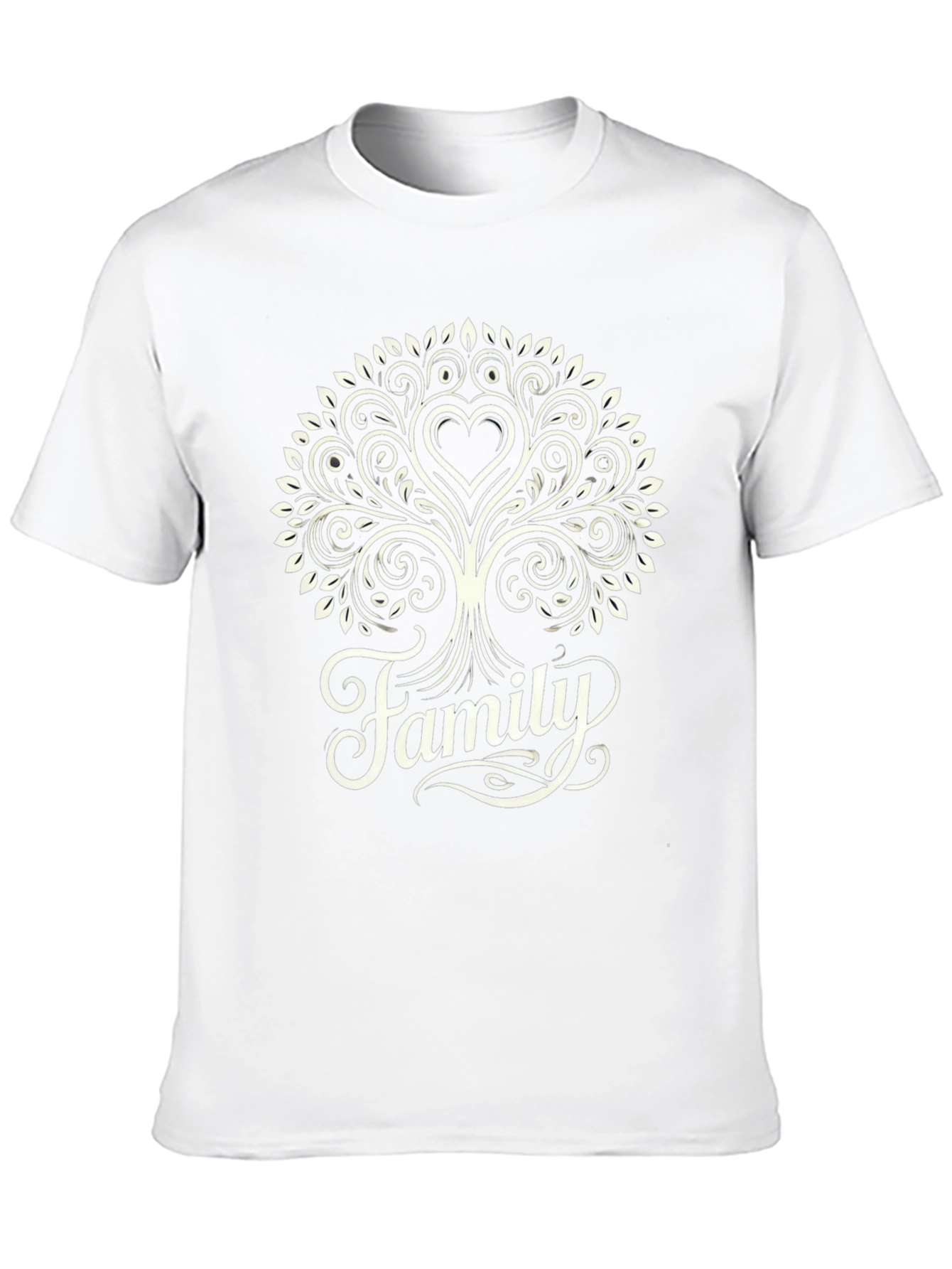 Family Tree Heart Graphic Tee - Black Cotton Blend