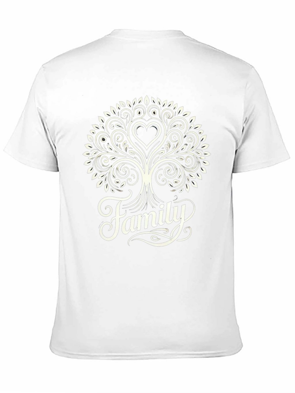 Family Tree Heart Graphic Tee - Black Cotton Blend