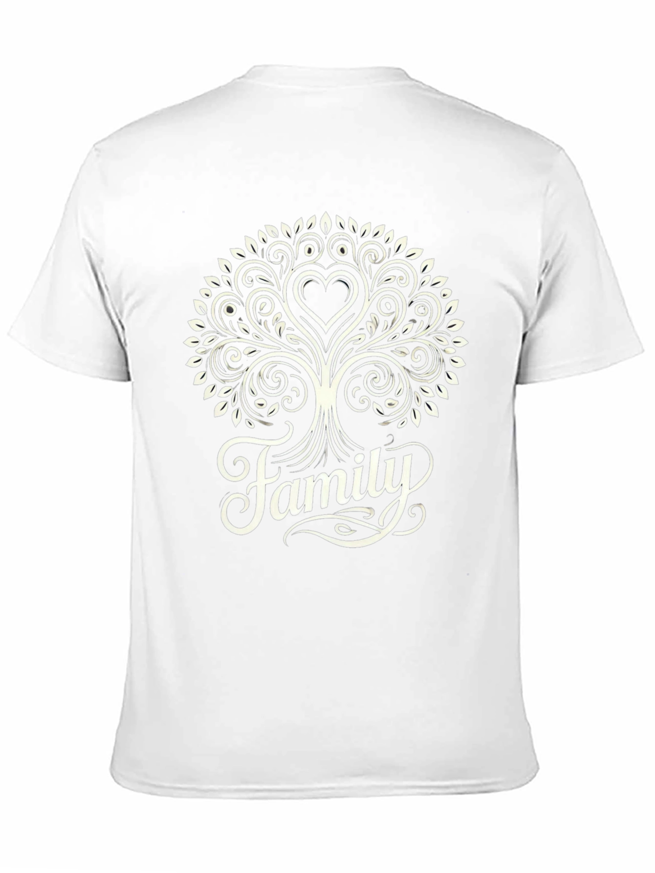 Family Tree Heart Graphic Tee - Black Cotton Blend