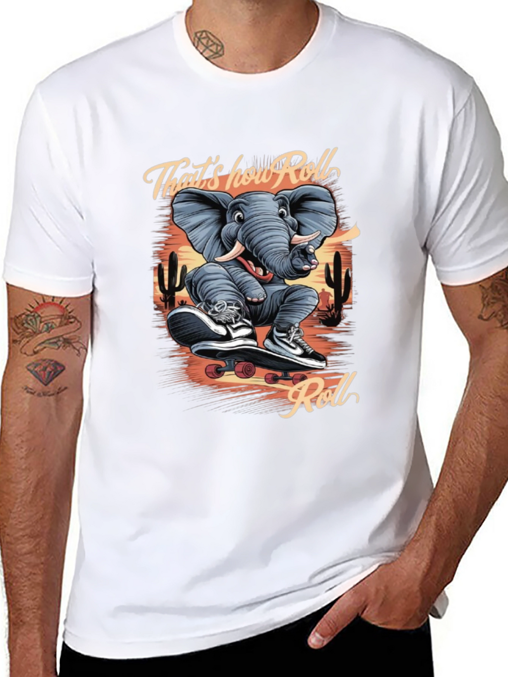 Cool Elephant Skateboard T-Shirt