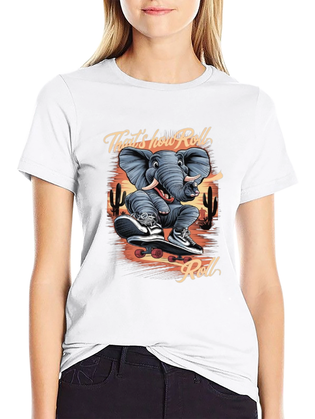 Cool Elephant Skateboard T-Shirt