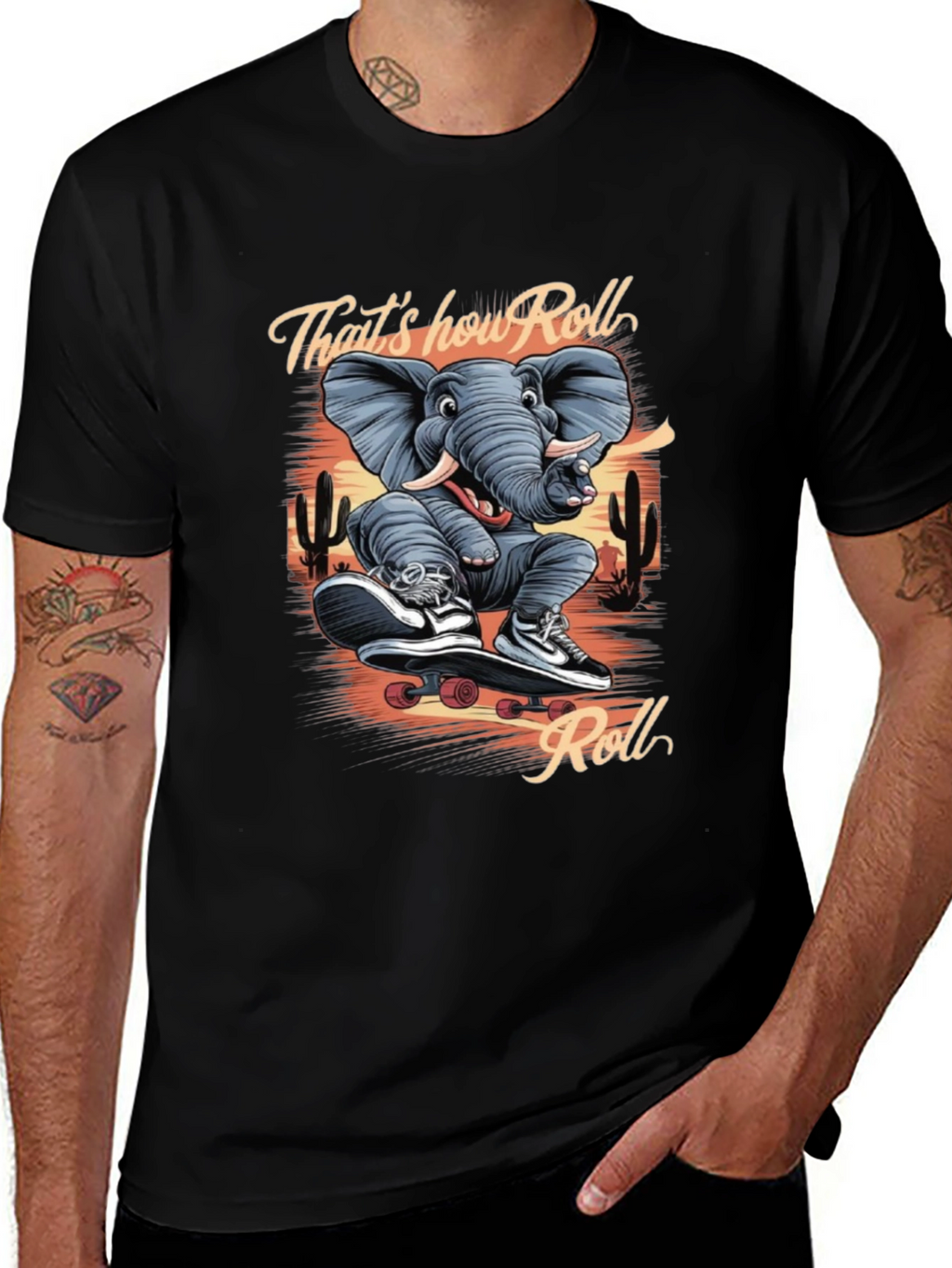 Cool Elephant Skateboard T-Shirt