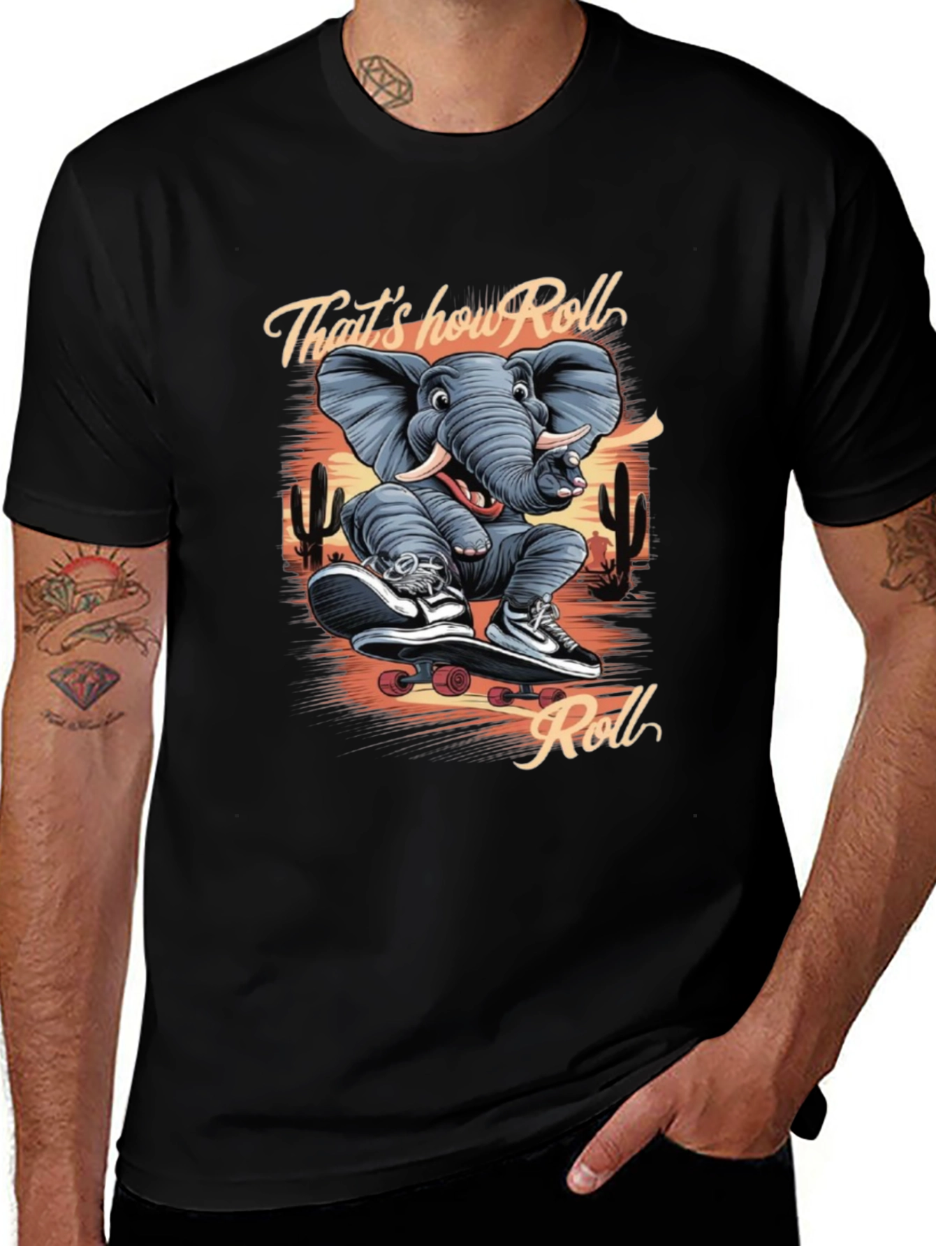 Cool Elephant Skateboard T-Shirt