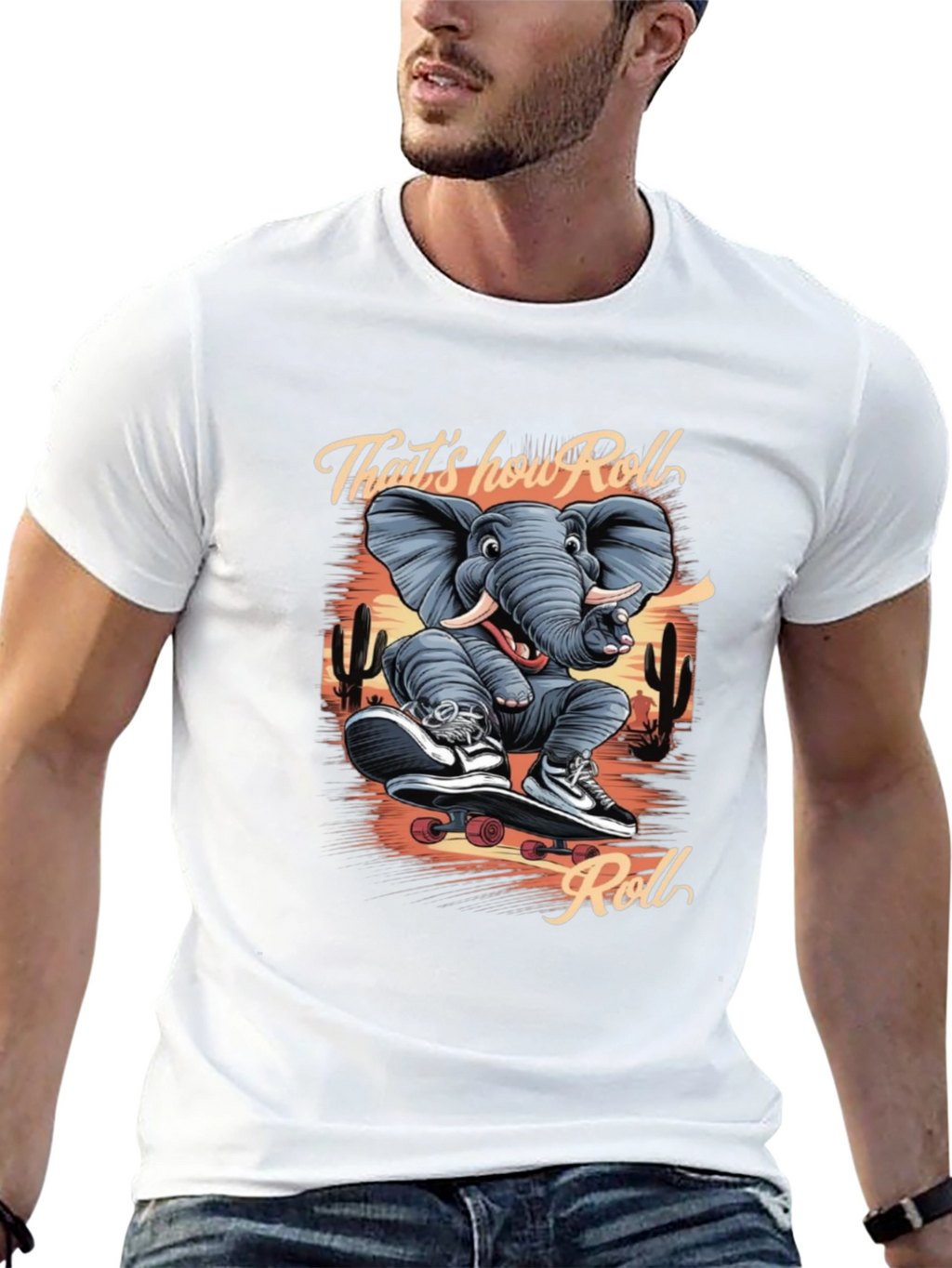 Cool Elephant Skateboard T-Shirt