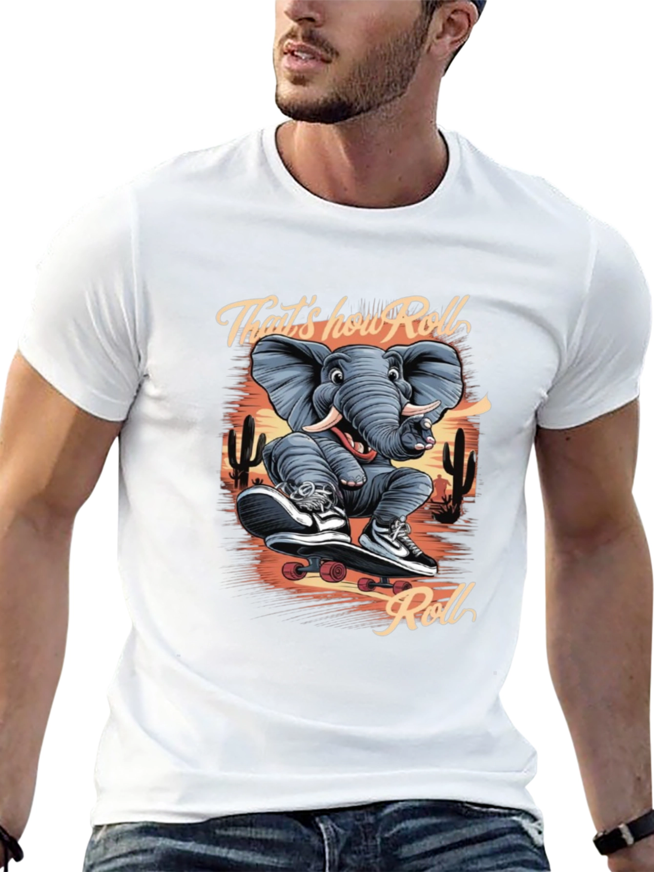 Cool Elephant Skateboard T-Shirt