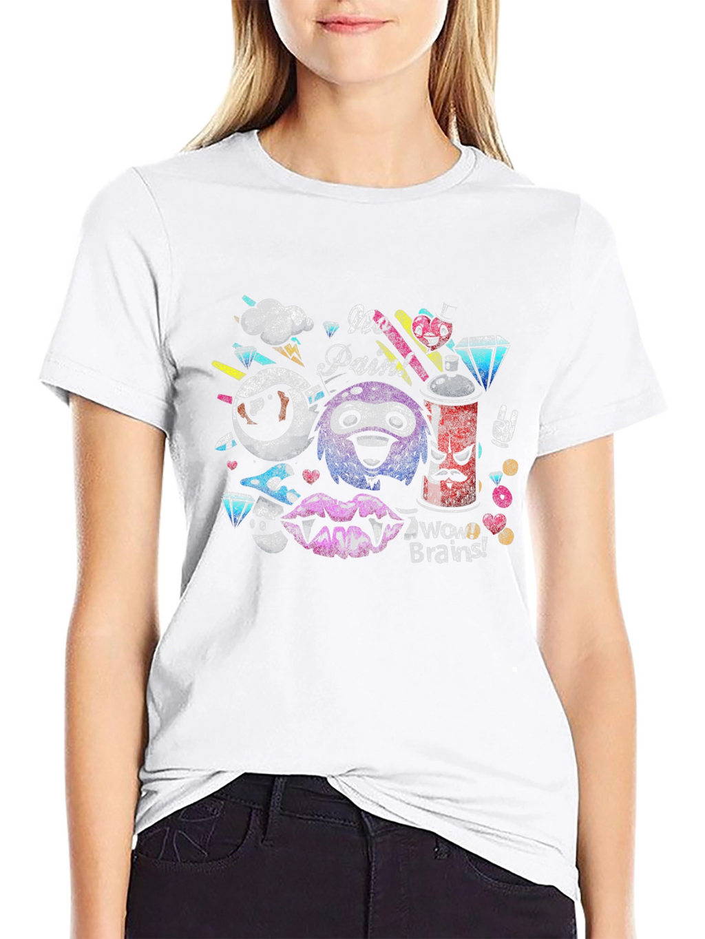 Funky Graphic Tee - No Pain Brains!