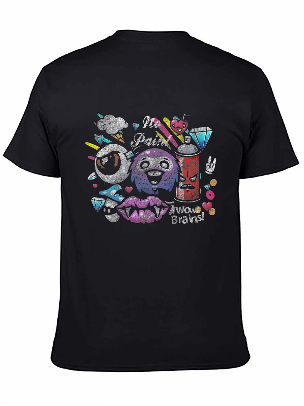 Funky Graphic Tee - No Pain Brains!