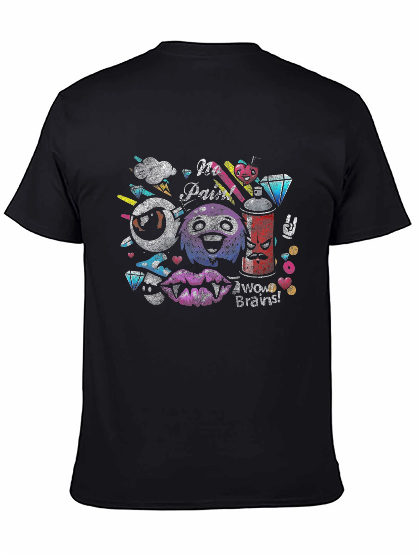 Funky Graphic Tee - No Pain Brains!