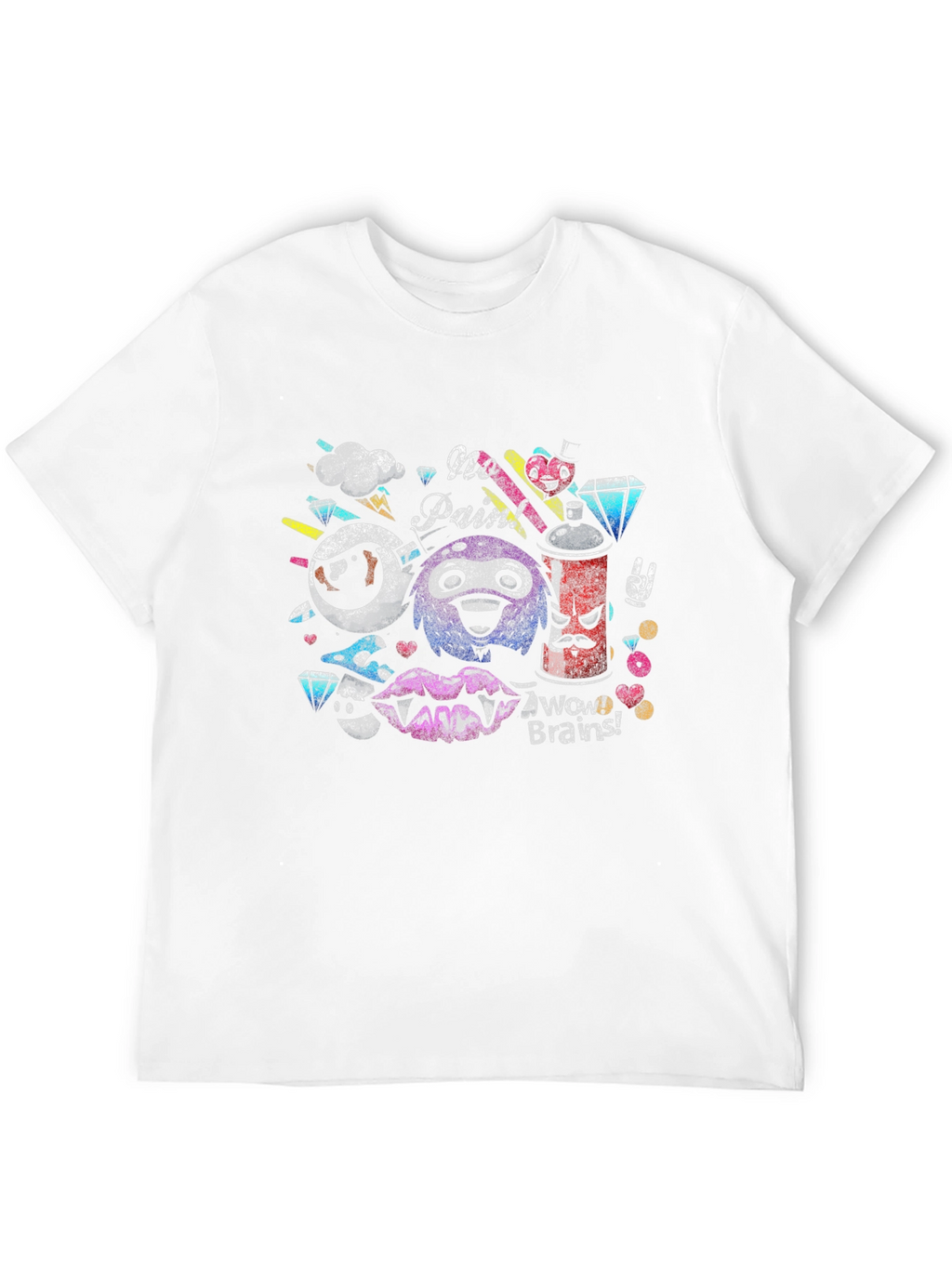 Funky Graphic Tee - No Pain Brains!