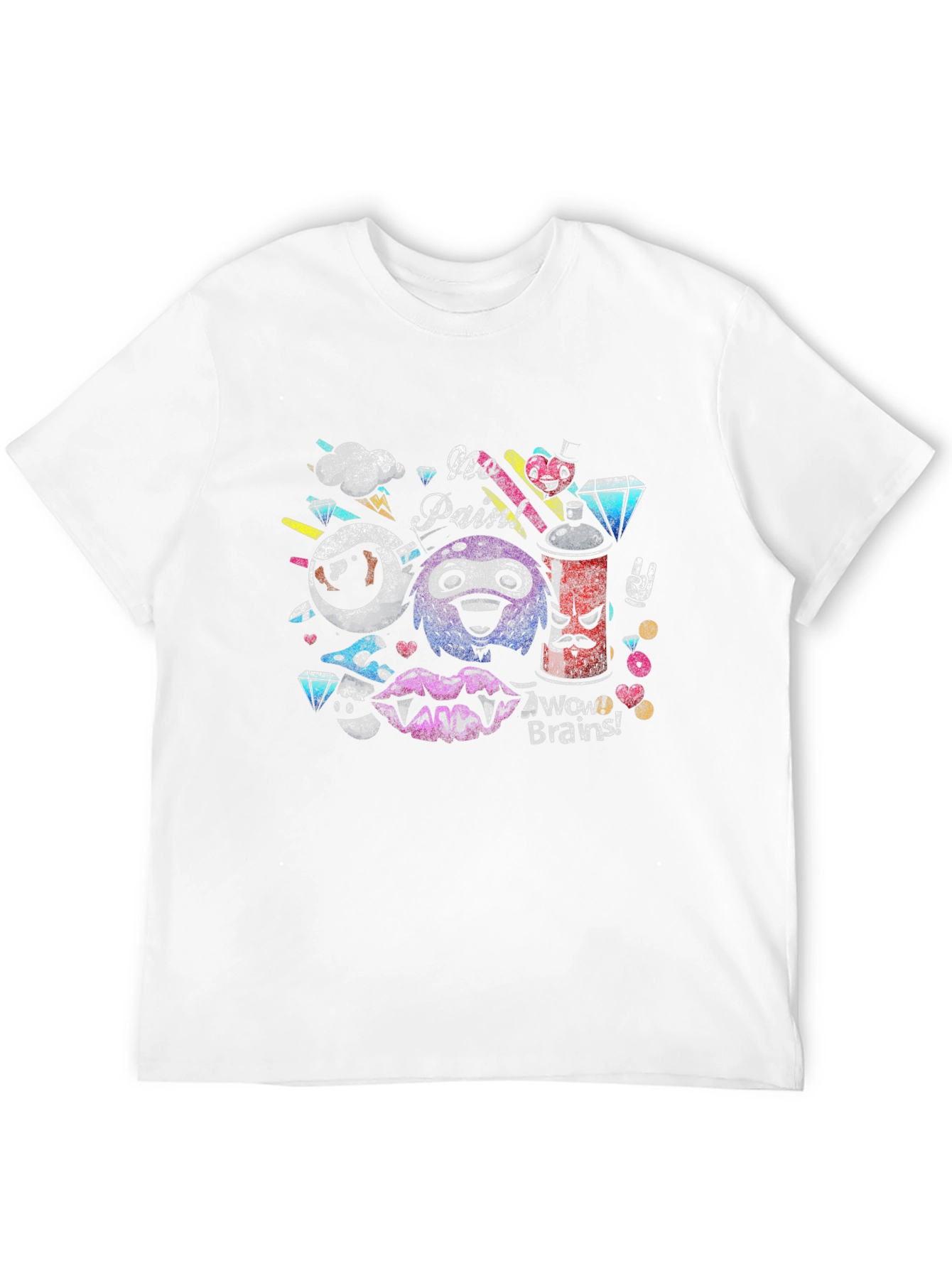 Funky Graphic Tee - No Pain Brains!