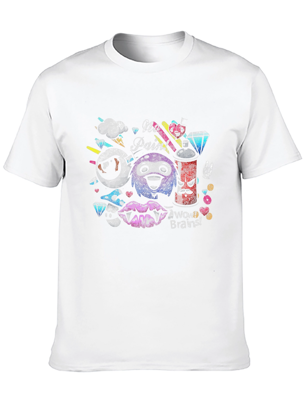 Funky Graphic Tee - No Pain Brains!