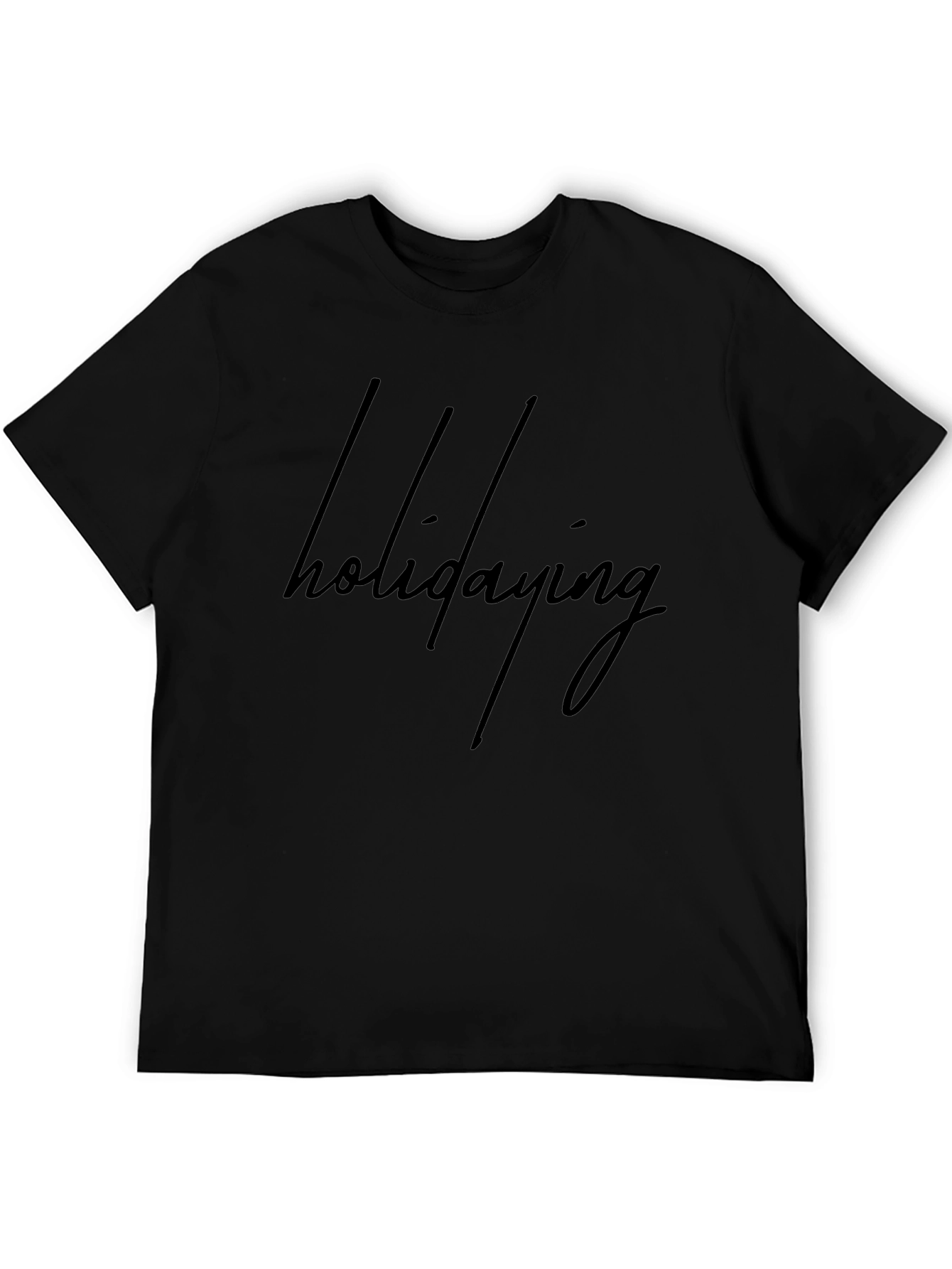 Holidaying Black Graphic Tee