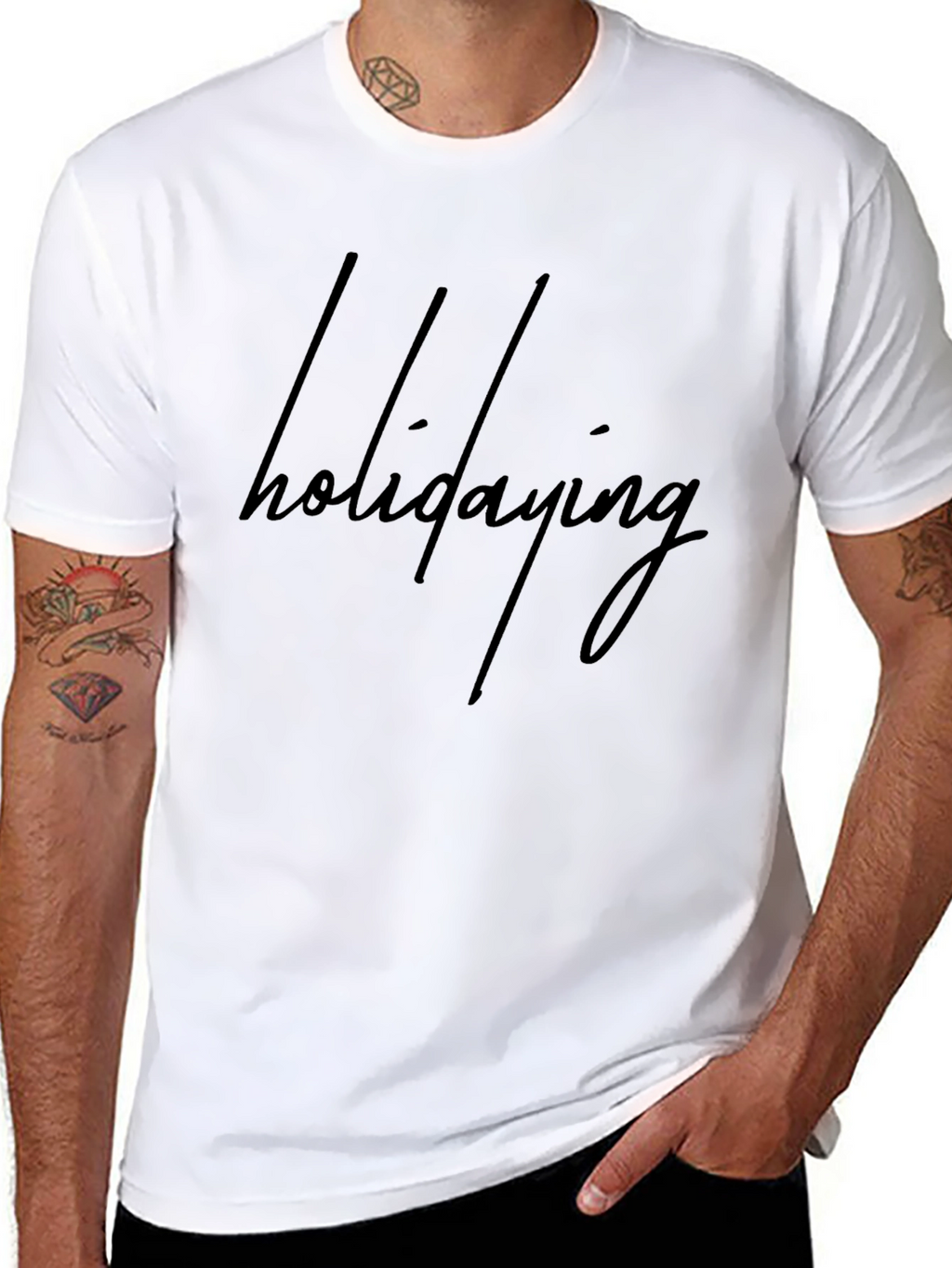 Holidaying Black Graphic Tee