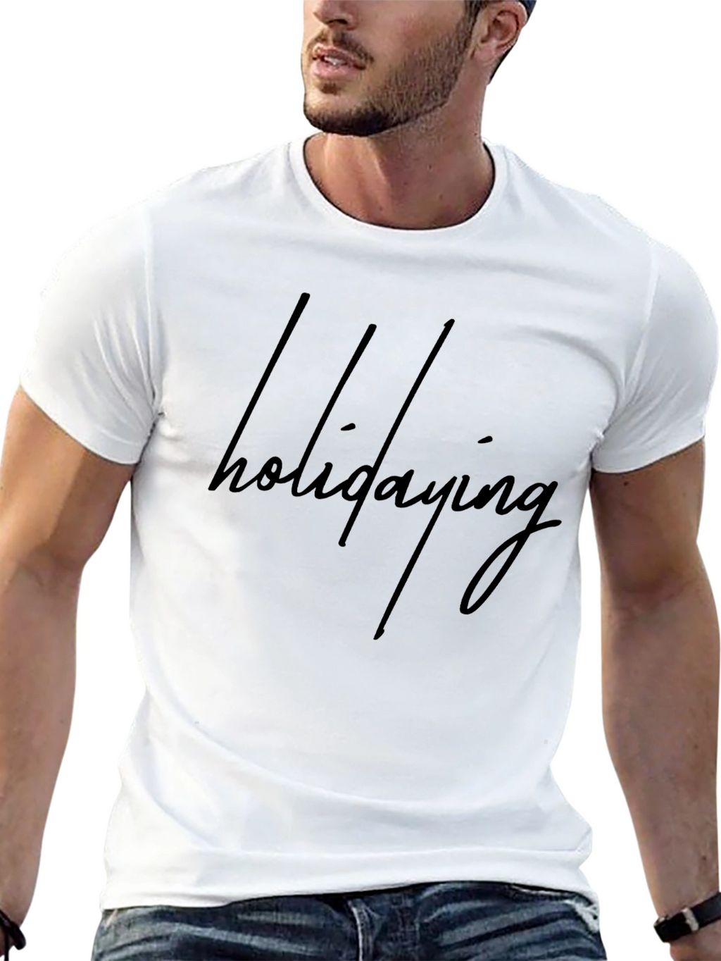Holidaying Black Graphic Tee