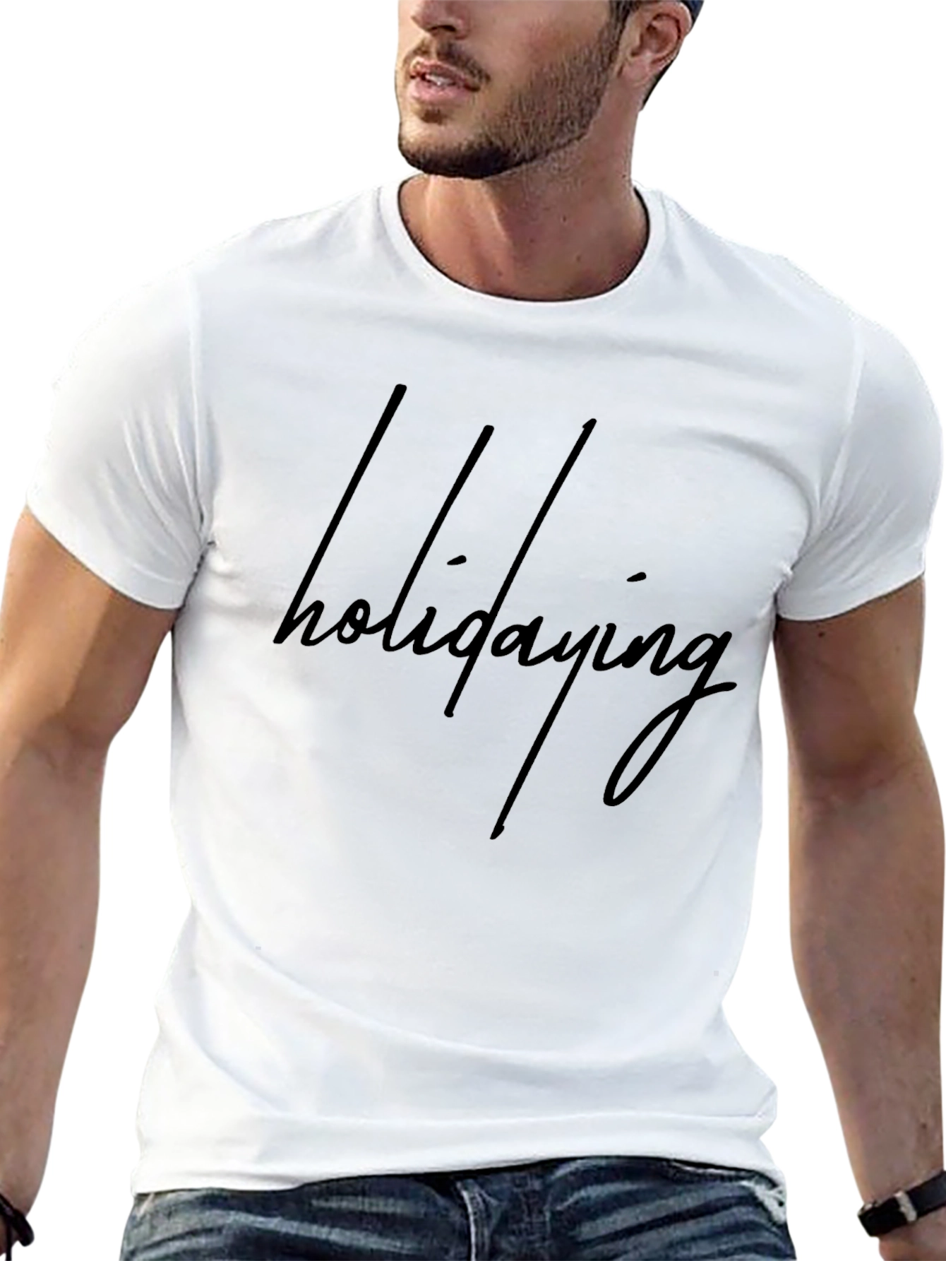 Holidaying Black Graphic Tee