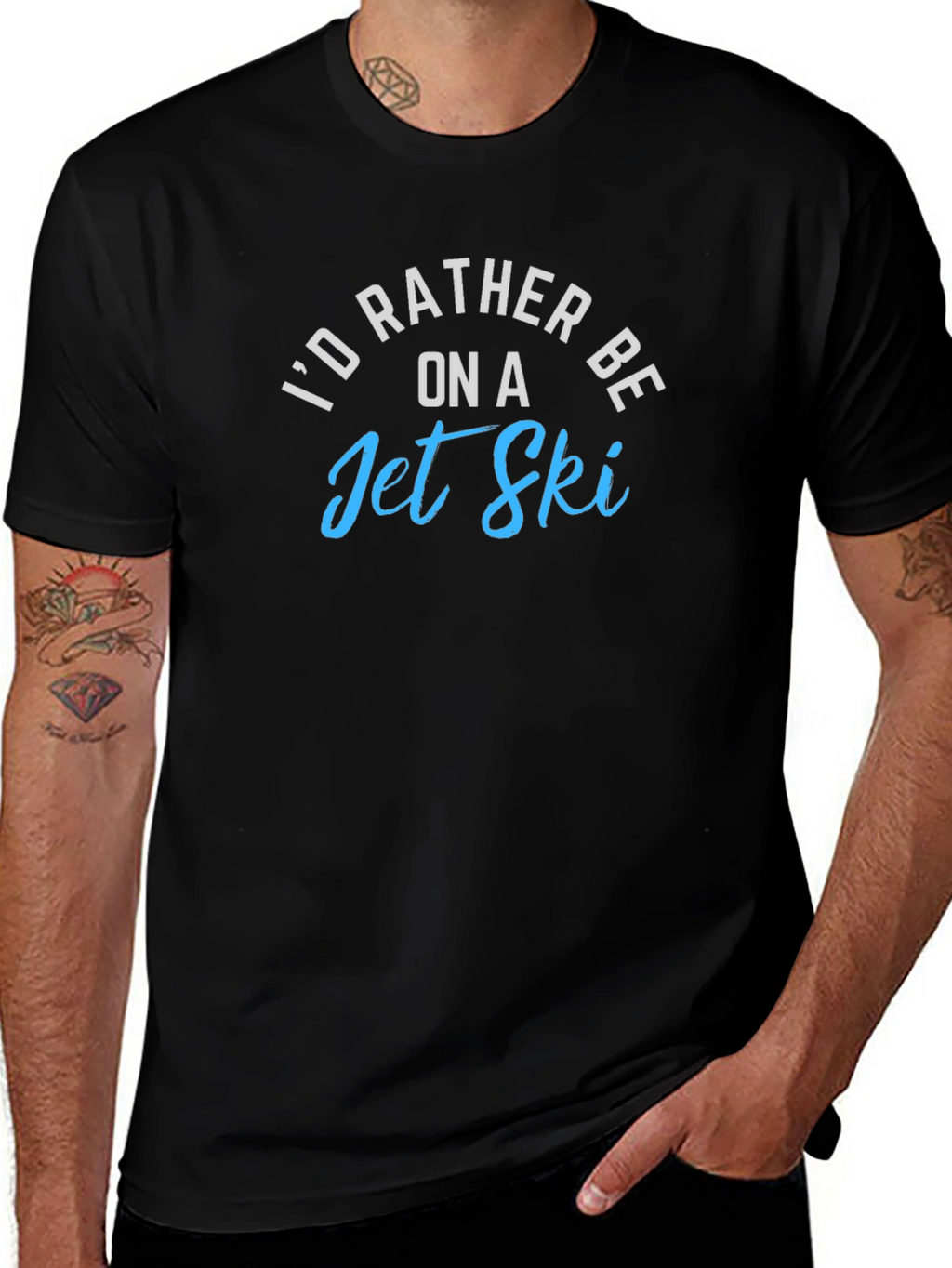 Id Rather Be on a Jet Ski Black T-Shirt