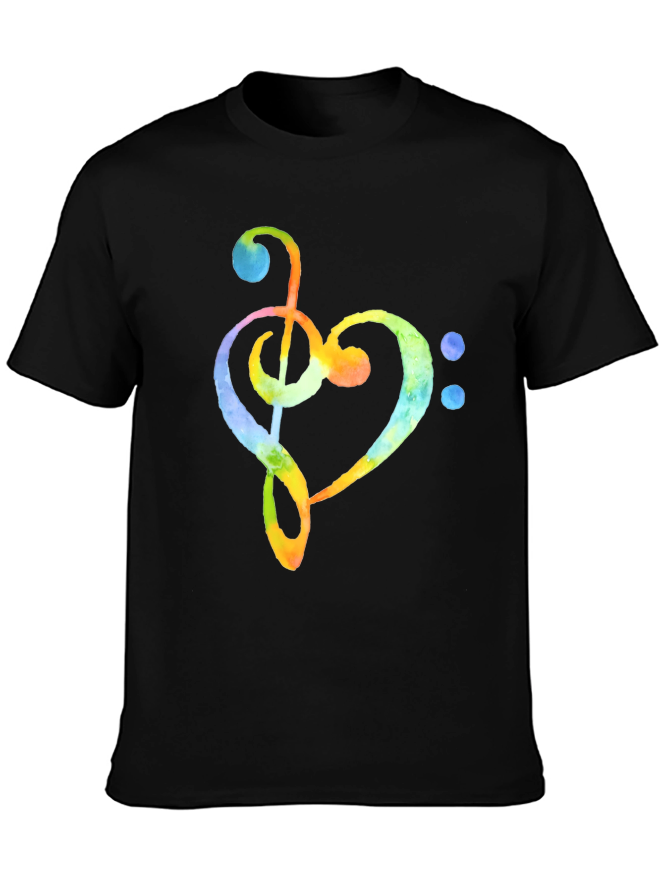 Musical Heart T-Shirt - Watercolor Design