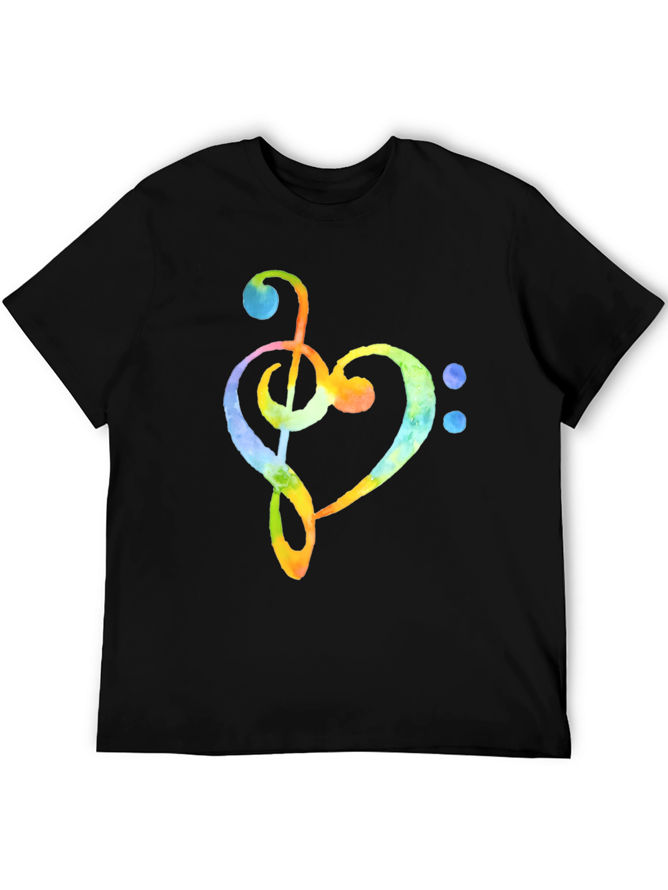 Musical Heart T-Shirt - Watercolor Design