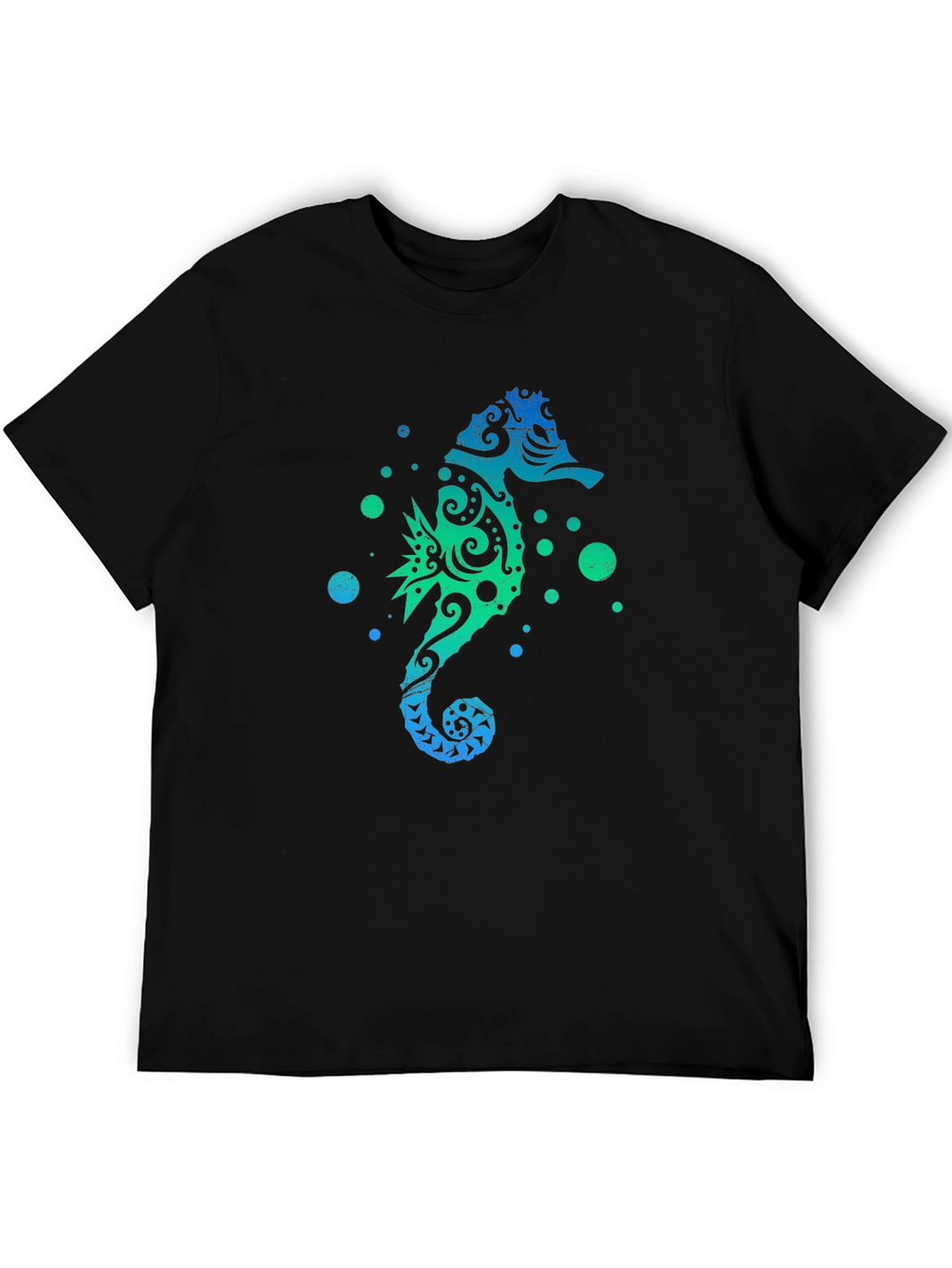 Tribal Seahorse Graphic Tee - Mens Black T-Shirt