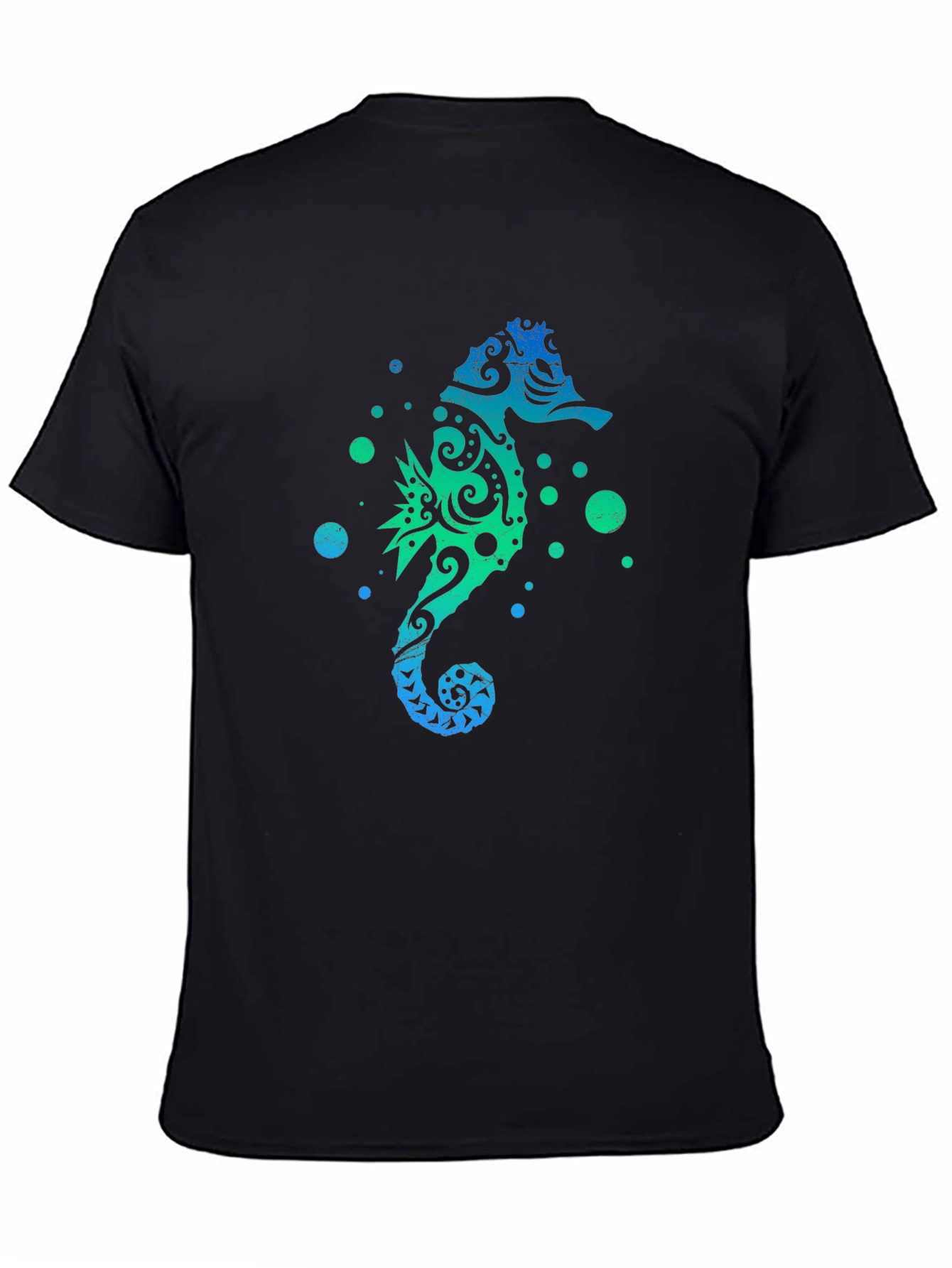 Tribal Seahorse Graphic Tee - Mens Black T-Shirt