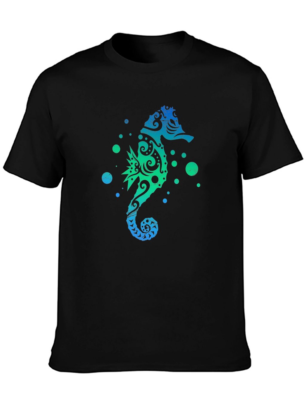Tribal Seahorse Graphic Tee - Mens Black T-Shirt