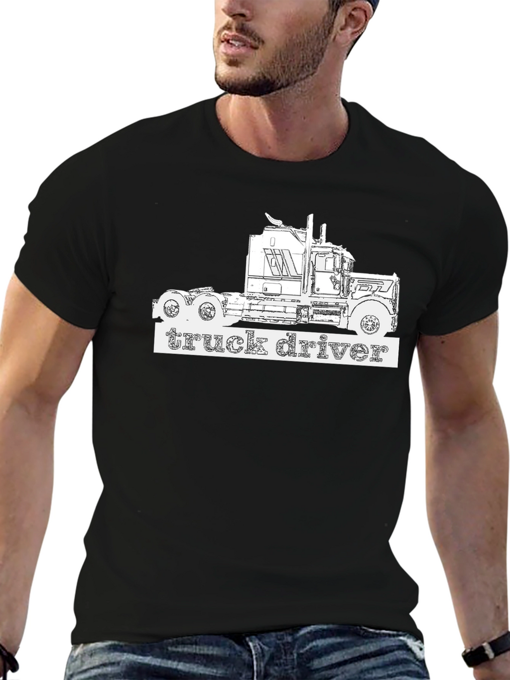 Truck Driver T-Shirt - Black Graphic Tee