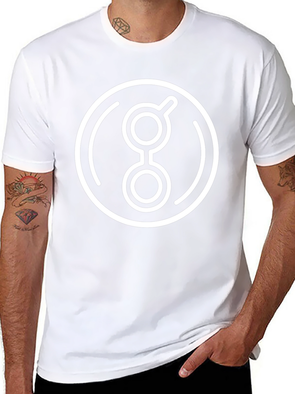 Abstract Circle Graphic Print Black T-Shirt