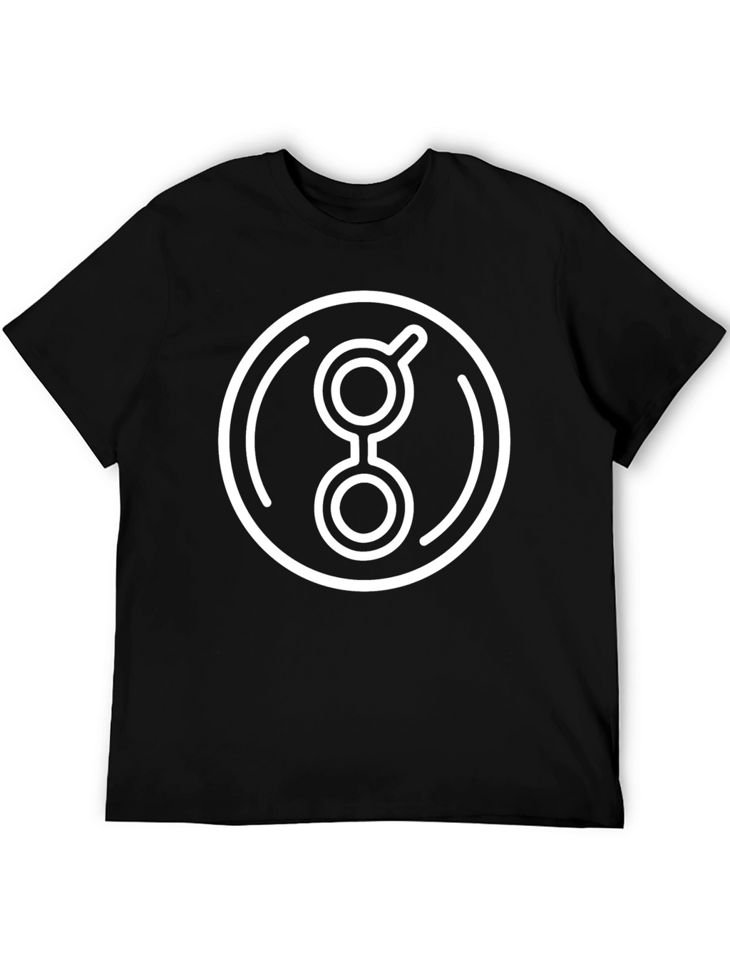 Abstract Circle Graphic Print Black T-Shirt