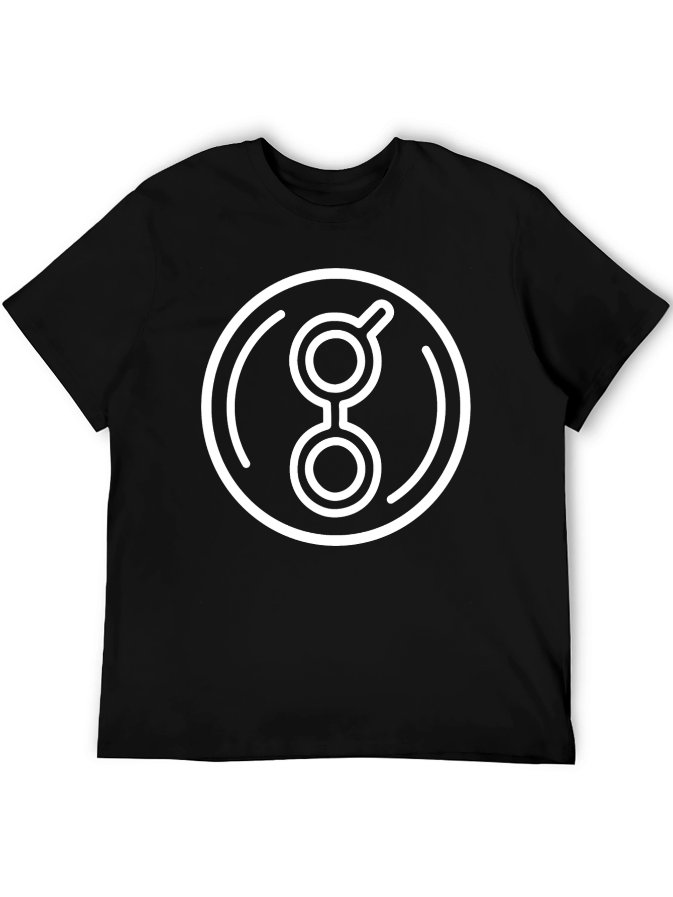 Abstract Circle Graphic Print Black T-Shirt