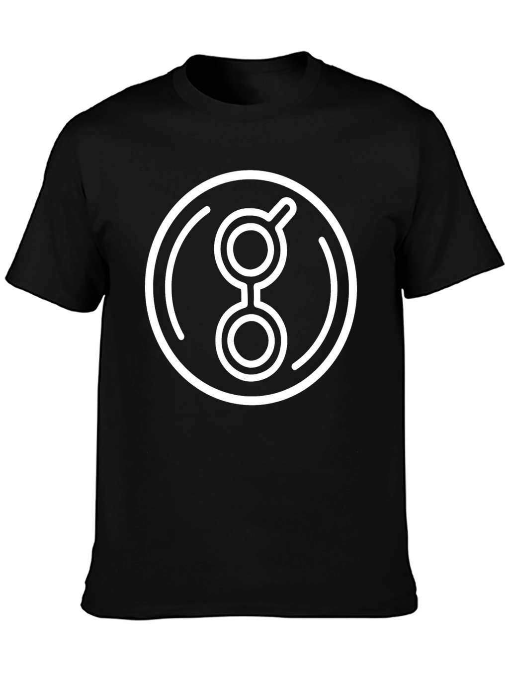Abstract Circle Graphic Print Black T-Shirt