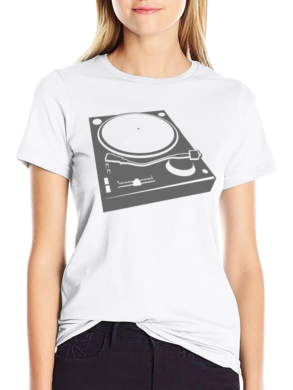 DJ Turntable Graphic Tee - Black