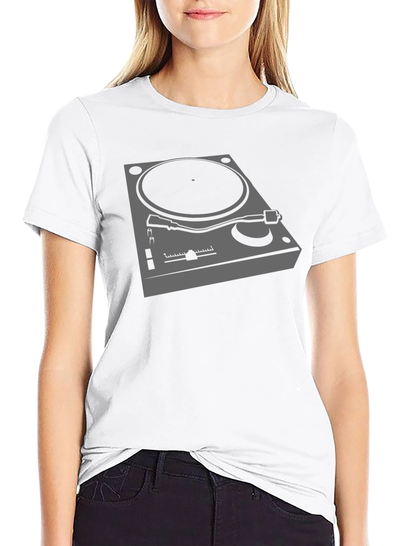 DJ Turntable Graphic Tee - Black