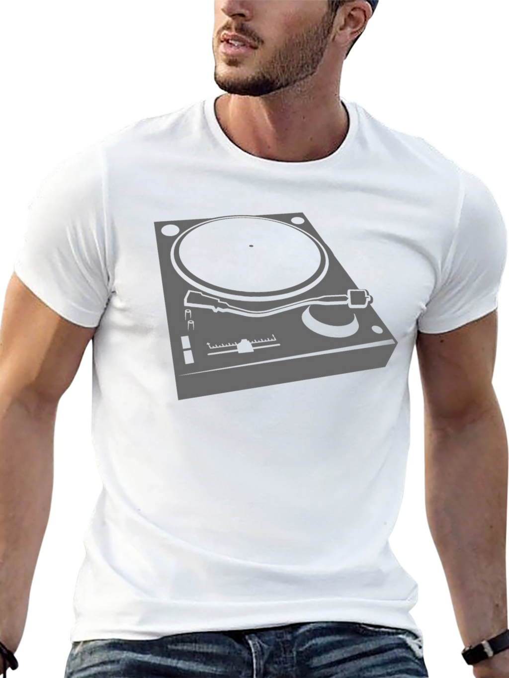DJ Turntable Graphic Tee - Black