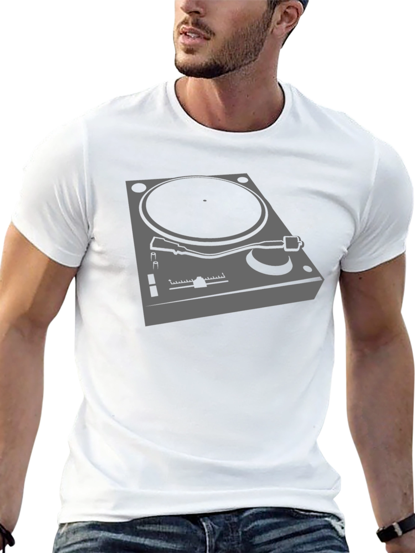 DJ Turntable Graphic Tee - Black