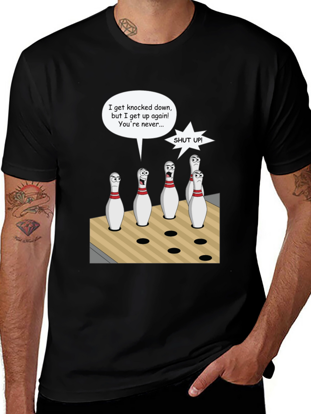 Bowling Pin Cartoon T-Shirt
