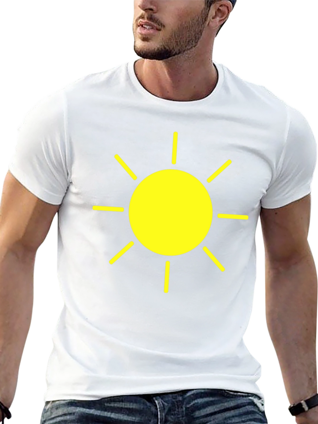 Sunny Yellow Graphic Tee - Black