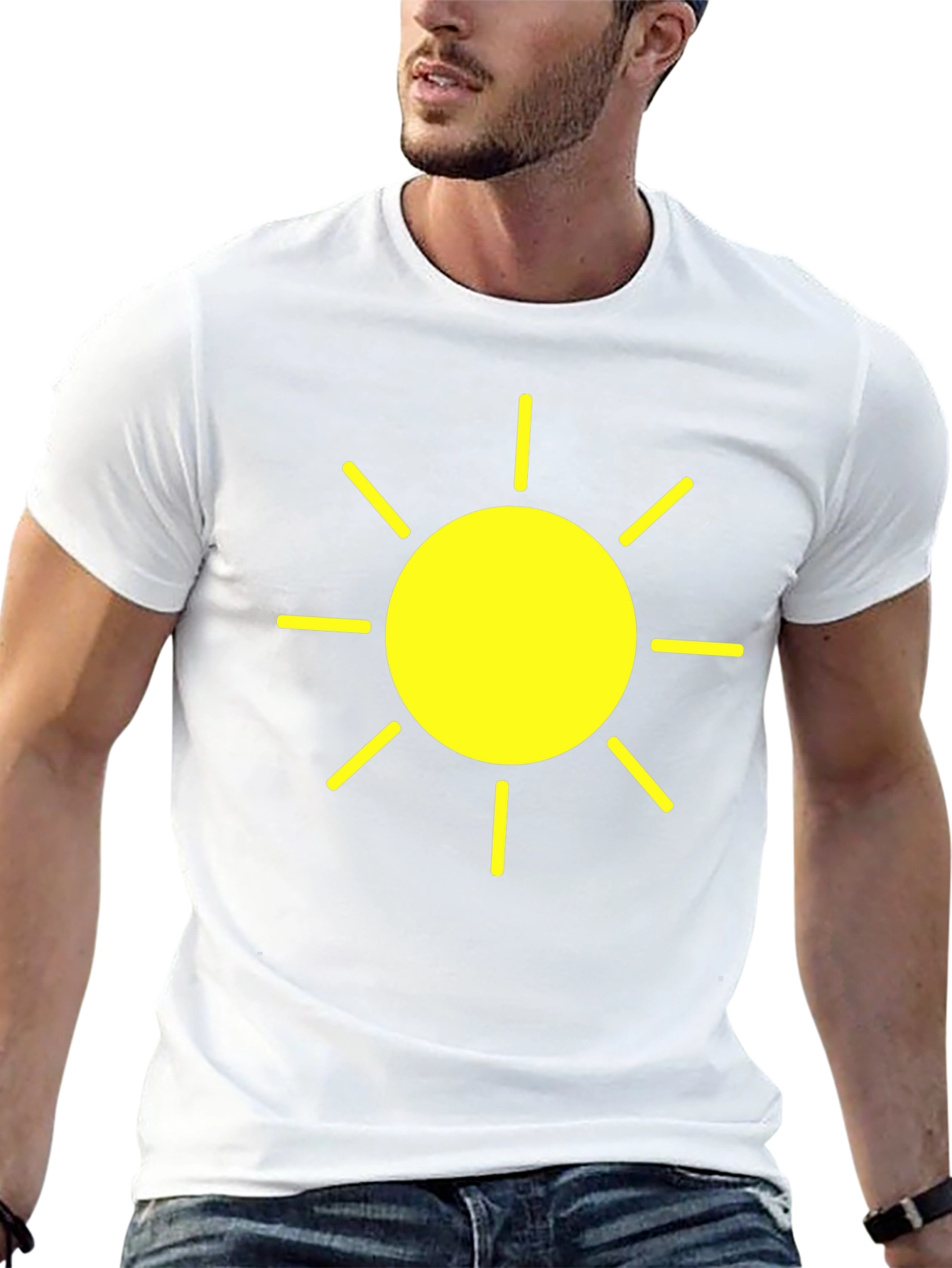 Sunny Yellow Graphic Tee - Black