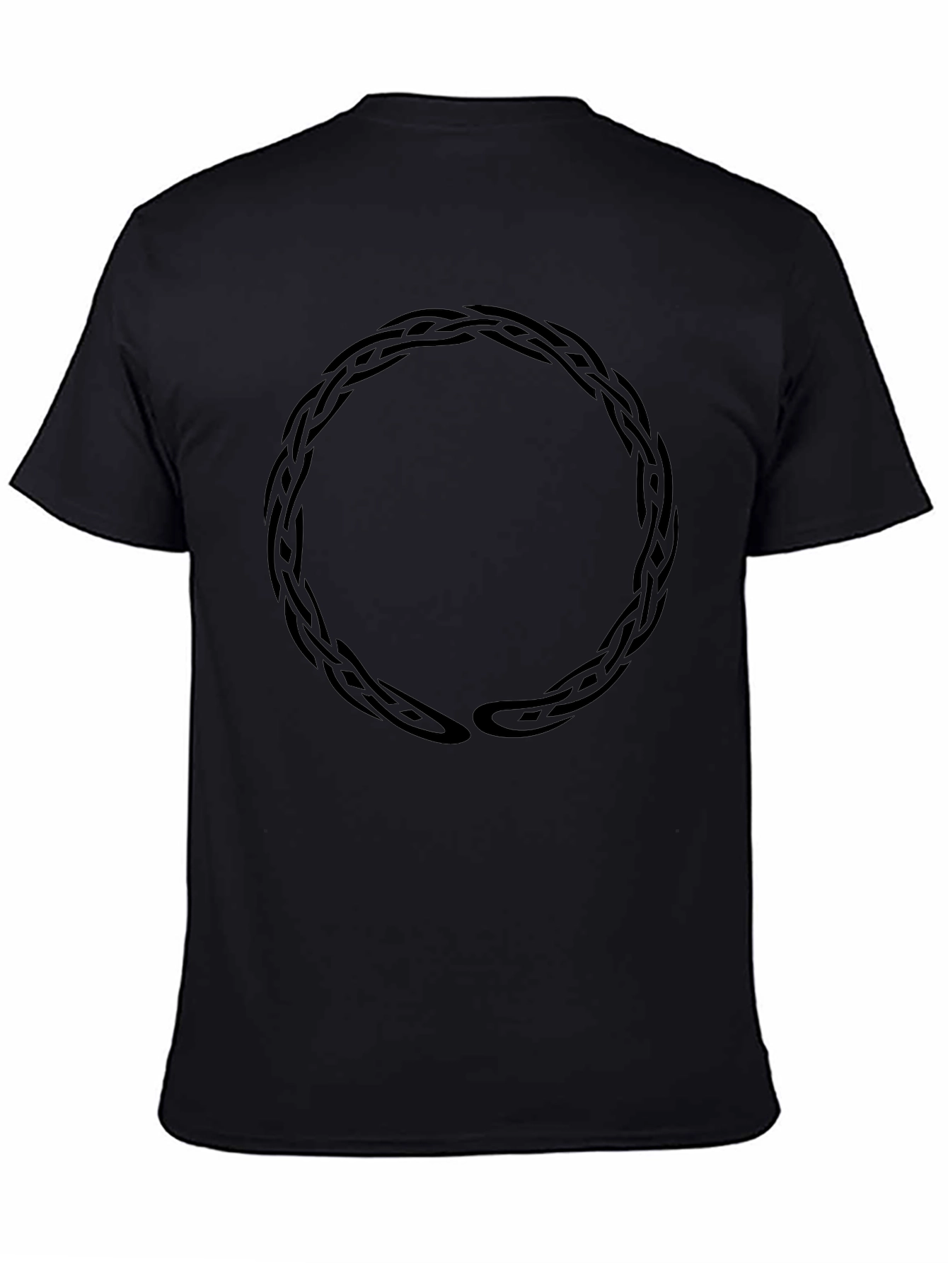 Braided Circle Graphic Tee - Stylish Mens Black T-Shirt