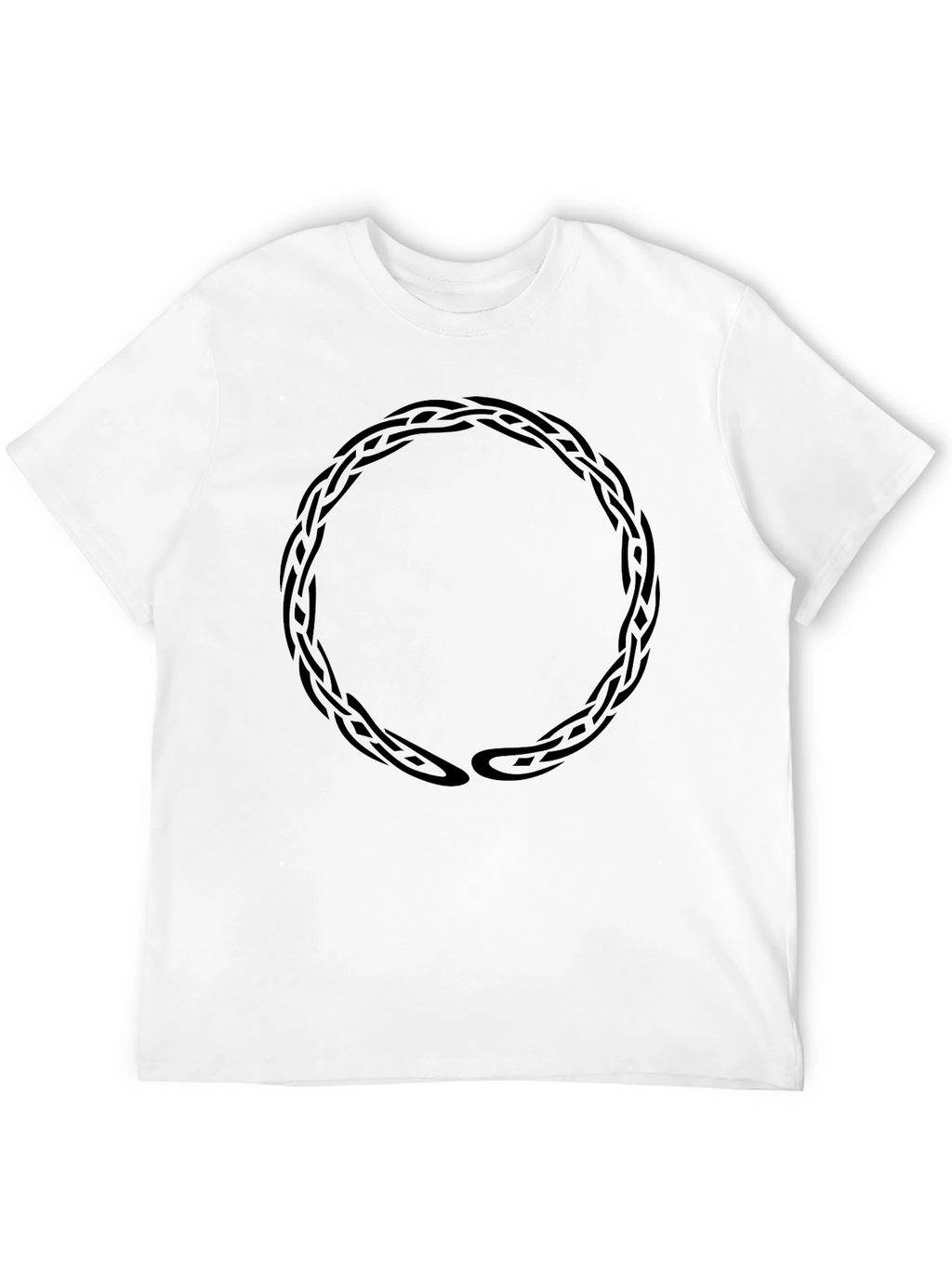 Braided Circle Graphic Tee - Stylish Mens Black T-Shirt